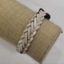Clearance bracelet, length 18–25 cm, thickness 13 mm, eco-leather, white, with drawstring closure