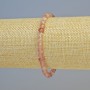 Bracelet Strawberry Quartz faceted cube, diameter 5mm± (stretch), length 18cm+