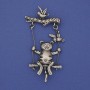 Cat Brooch in Silver-Tone Metal 62x33mm
