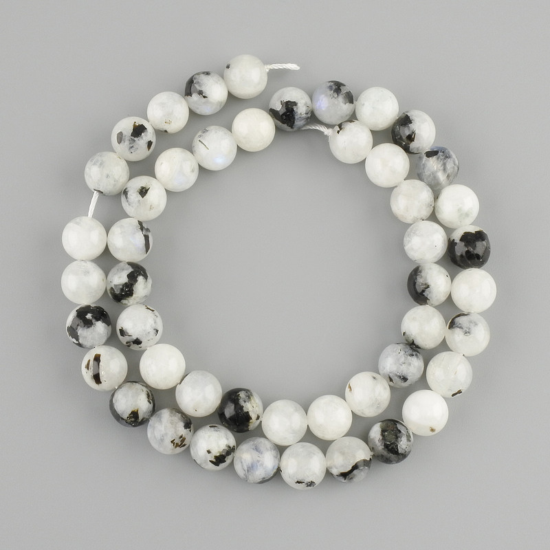 Adularia Beads, Smooth Round Bead, 8 mm Diameter, 38 cm on Thread