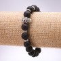 Lava Skull Bracelet, 10 mm diameter, 18 cm long on elastic