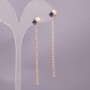 Xuping Earrings with Blue Stone, 6×65 mm, 18K Gold Plating