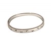 Xuping Rhodium Bracelet with White Crystals, 6 mm thick, diameter 64×53 mm
