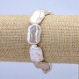 Elastic bracelet with Baroque pearls, diameter 22x14 mm, length 18 cm