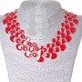 Gate Necklace in Metal with Red Enamel