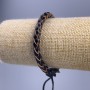 Bracelet, length 18–25 cm, thickness 7 mm, eco-leather, black, with adjustable closure